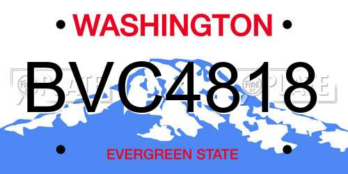 BVC4818 Washington License Plate
