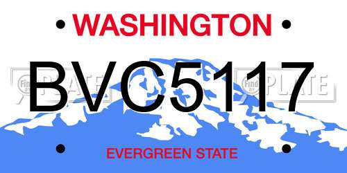 BVC5117 Washington License Plate