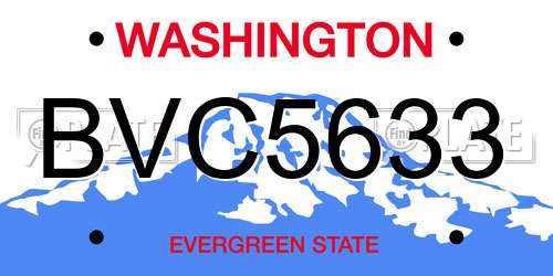 BVC5633 Washington License Plate