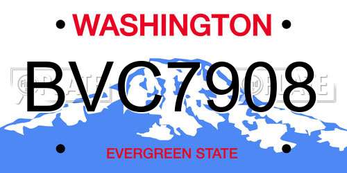 BVC7908 Washington License Plate