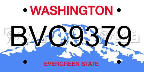BVC9379 Washington License Plate