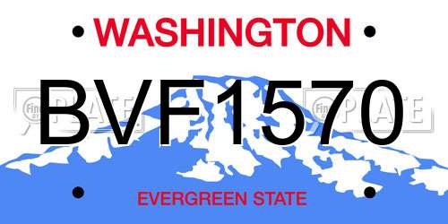BVF1570 Washington License Plate