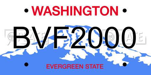 BVF2000 Washington License Plate