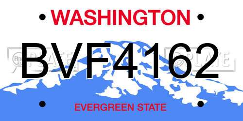 BVF4162 Washington License Plate