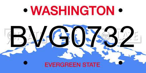 BVG0732 Washington License Plate