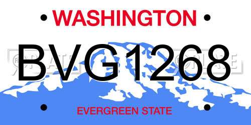 BVG1268 Washington License Plate