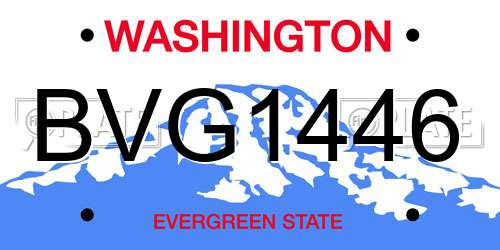 BVG1446 Washington License Plate