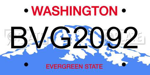 BVG2092 Washington License Plate