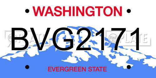 BVG2171 Washington License Plate