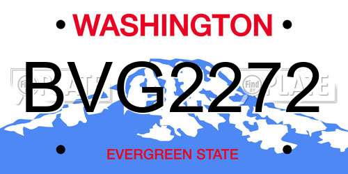BVG2272 Washington License Plate