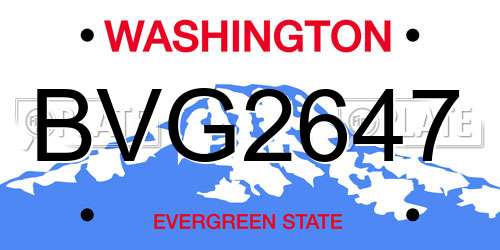BVG2647 Washington License Plate