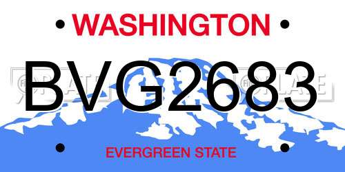 BVG2683 Washington License Plate