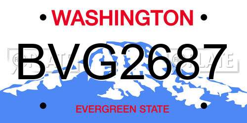 BVG2687 Washington License Plate