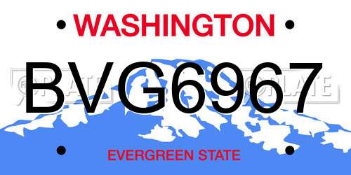 BVG6967 Washington License Plate