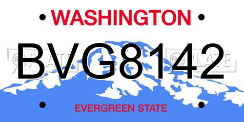 BVG8142 Washington License Plate