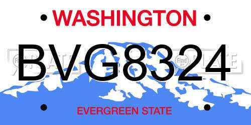 BVG8324 Washington License Plate