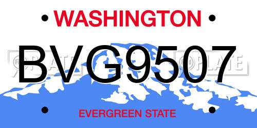 BVG9507 Washington License Plate