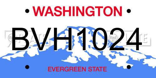 BVH1024 Washington License Plate