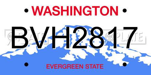 BVH2817 Washington License Plate