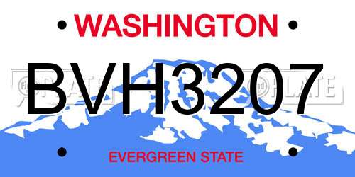 BVH3207 Washington License Plate