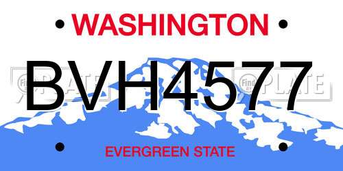 BVH4577 Washington License Plate