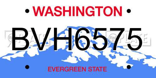 BVH6575 Washington License Plate