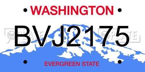 BVJ2175 Washington License Plate
