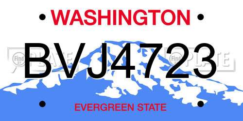 BVJ4723 Washington License Plate