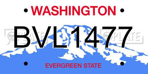 BVL1477 Washington License Plate