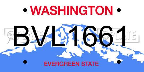 BVL1661 Washington License Plate