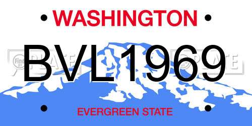 BVL1969 Washington License Plate