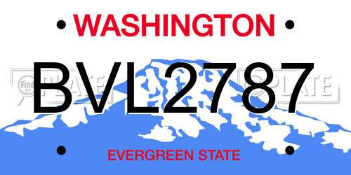 BVL2787 Washington License Plate