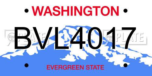 BVL4017 Washington License Plate