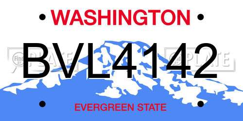 BVL4142 Washington License Plate