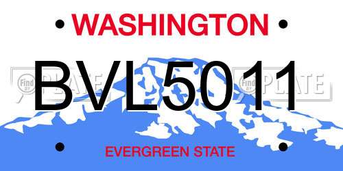 BVL5011 Washington License Plate