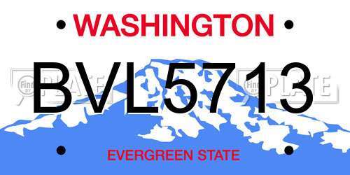BVL5713 Washington License Plate