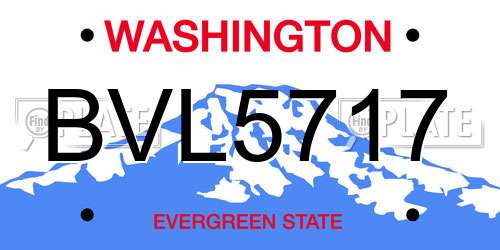 BVL5717 Washington License Plate