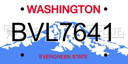 BVL7641 Washington License Plate