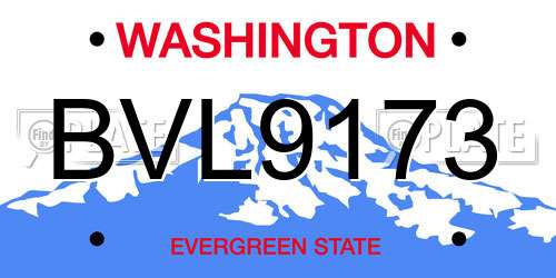 BVL9173 Washington License Plate