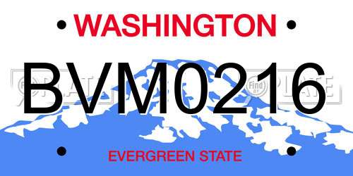 BVM0216 Washington License Plate