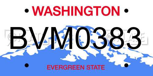 BVM0383 Washington License Plate
