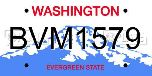 BVM1579 Washington License Plate