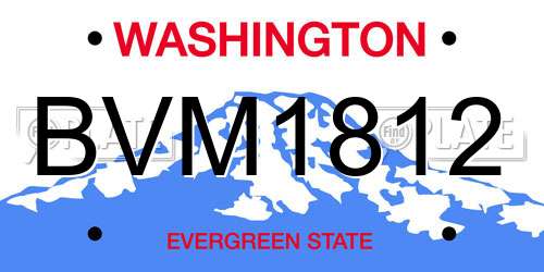 BVM1812 Washington License Plate
