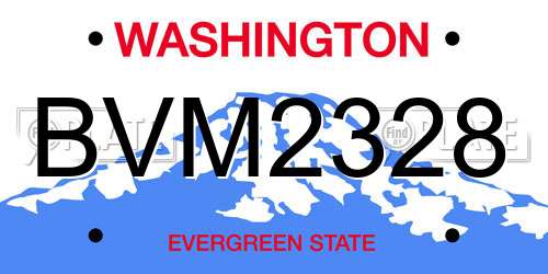 BVM2328 Washington License Plate