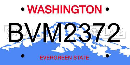 BVM2372 Washington License Plate