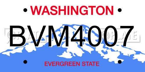 BVM4007 Washington License Plate