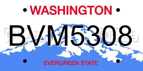 BVM5308 Washington License Plate