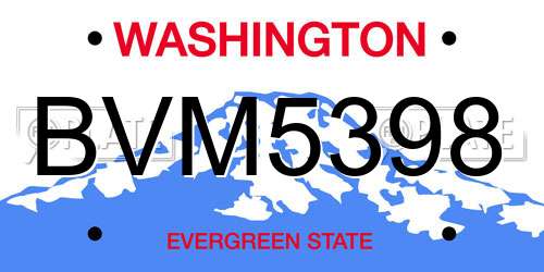 BVM5398 Washington License Plate