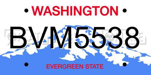 BVM5538 Washington License Plate