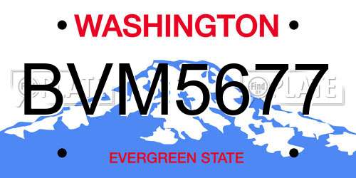 BVM5677 Washington License Plate
